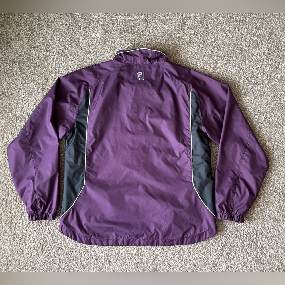 FootJoy Women's Large Windbreaker Lightweight Purple Black White Preppy‎ Golf - Picture 6 of 6